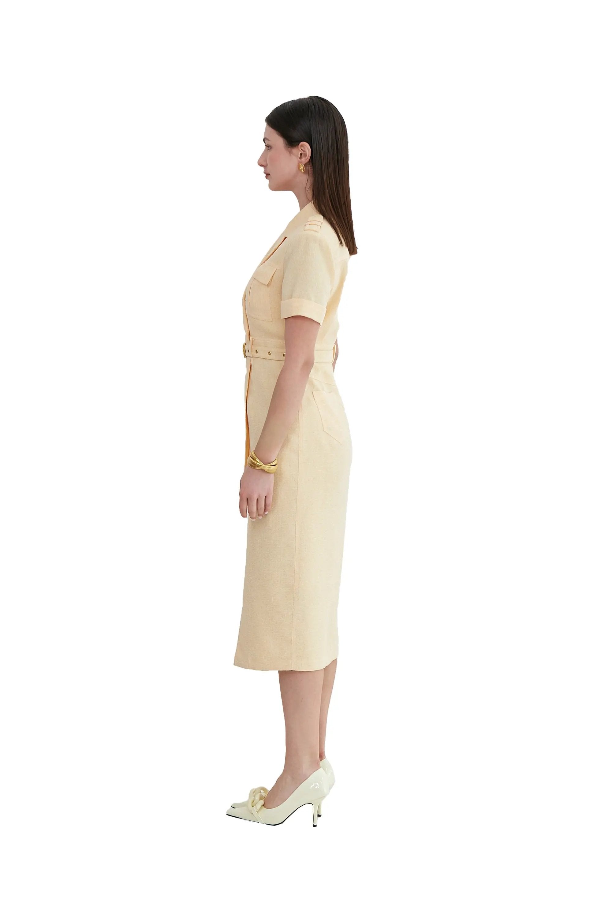 Women’s Summer Temperament Elegance with Nipped Waists V-neck Suit ULA